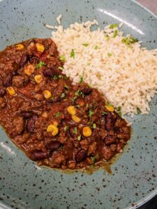 Chili con carne. Plat du jour.